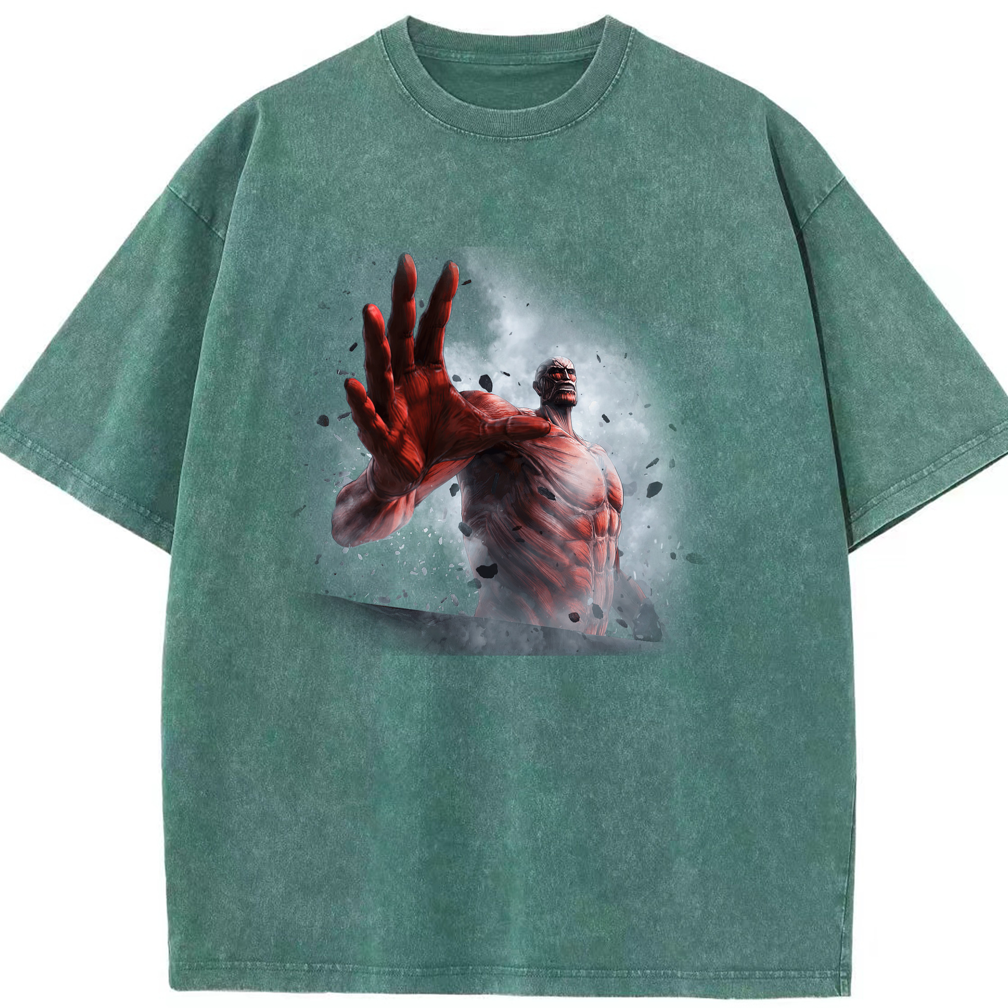 （画像用） 進撃の巨人 Attack on Titan 綿100% ヴィンテージ風 半袖Tシャツ（フロントプリント）